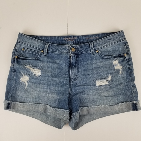 Jennifer Lopez Pants - Jennifer Lopez mid rise distressed shorts size 12